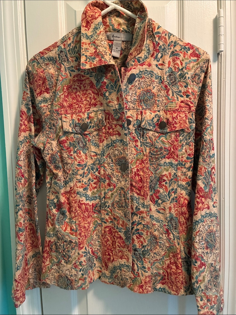 Analog Multicolor Paisley Shirt Jacket - Red, Blue & Cream